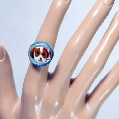 指輪 ハンドメイド リング （T32-175）ガラス工芸家の創作した一点物