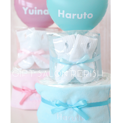 ラルフローレンベビーソックス&ネーム入りタオルハンカチのおむつ