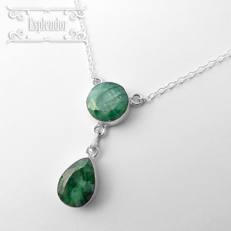 コロンビア産 エメラルド シルバーデザインペンダントネックレス 19,800円
