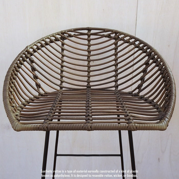 シンセティックラタン カウンターチェア Kerucut Bar Chair 人工ラタン 全天候型 一人掛け 軽い 椅子 12枚目の画像