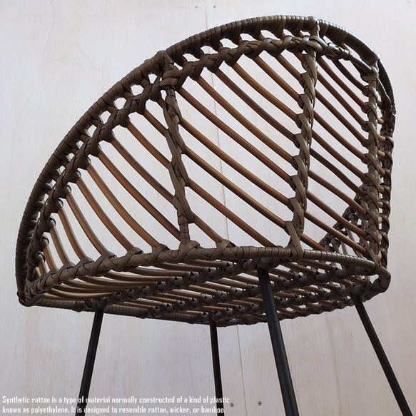 シンセティックラタン カウンターチェア Kerucut Bar Chair 人工ラタン 全天候型 一人掛け 軽い 椅子 19枚目の画像