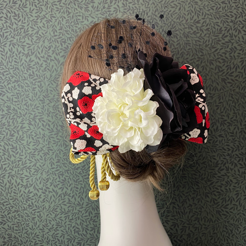 和装 ヘッドドレス 紅白梅華リボンセット アトリエシュシュ ヘッド