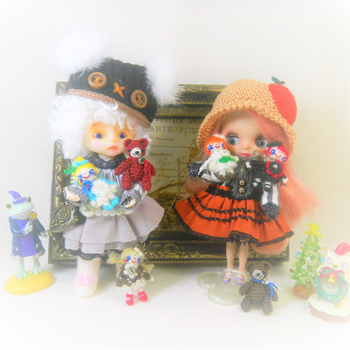 ミニチュアあみぐるみテディベアさん 2．7㎝(立ち姿） 2．0