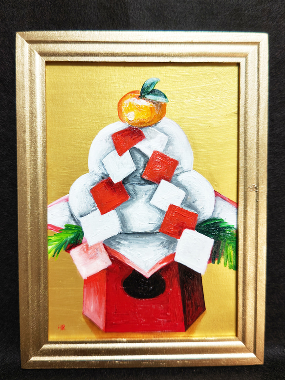 想像を超えての 絵画 油絵 【鏡餅】 15108517｜Creema(クリーマ) 通販 HR 絵画 絵画