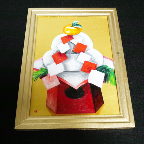 油絵 絵画 【鏡餅】 絵画 HR 通販 15108517｜Creema(クリーマ)
