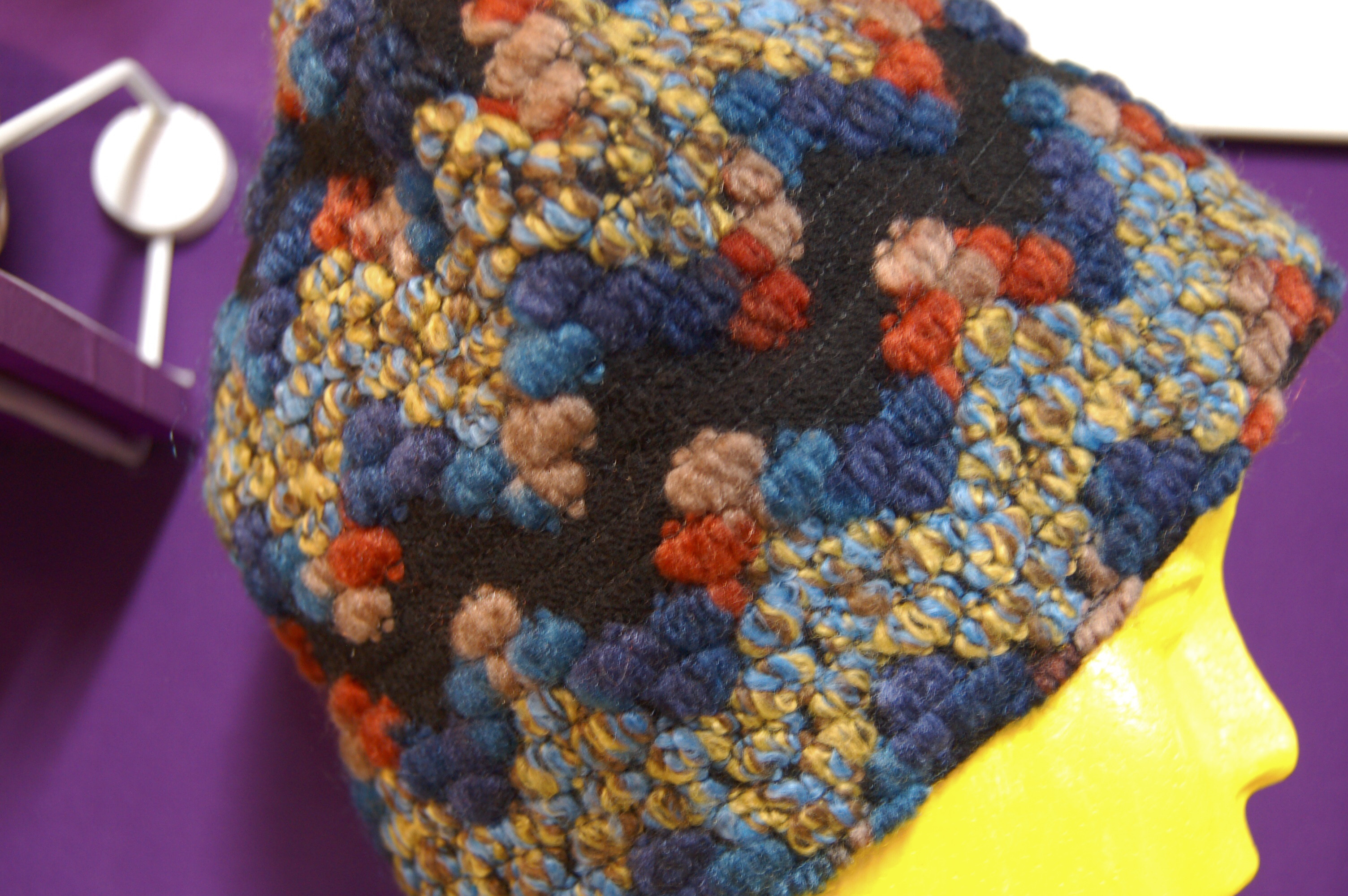 ジグザグジャガードニットキャップ:ブルー