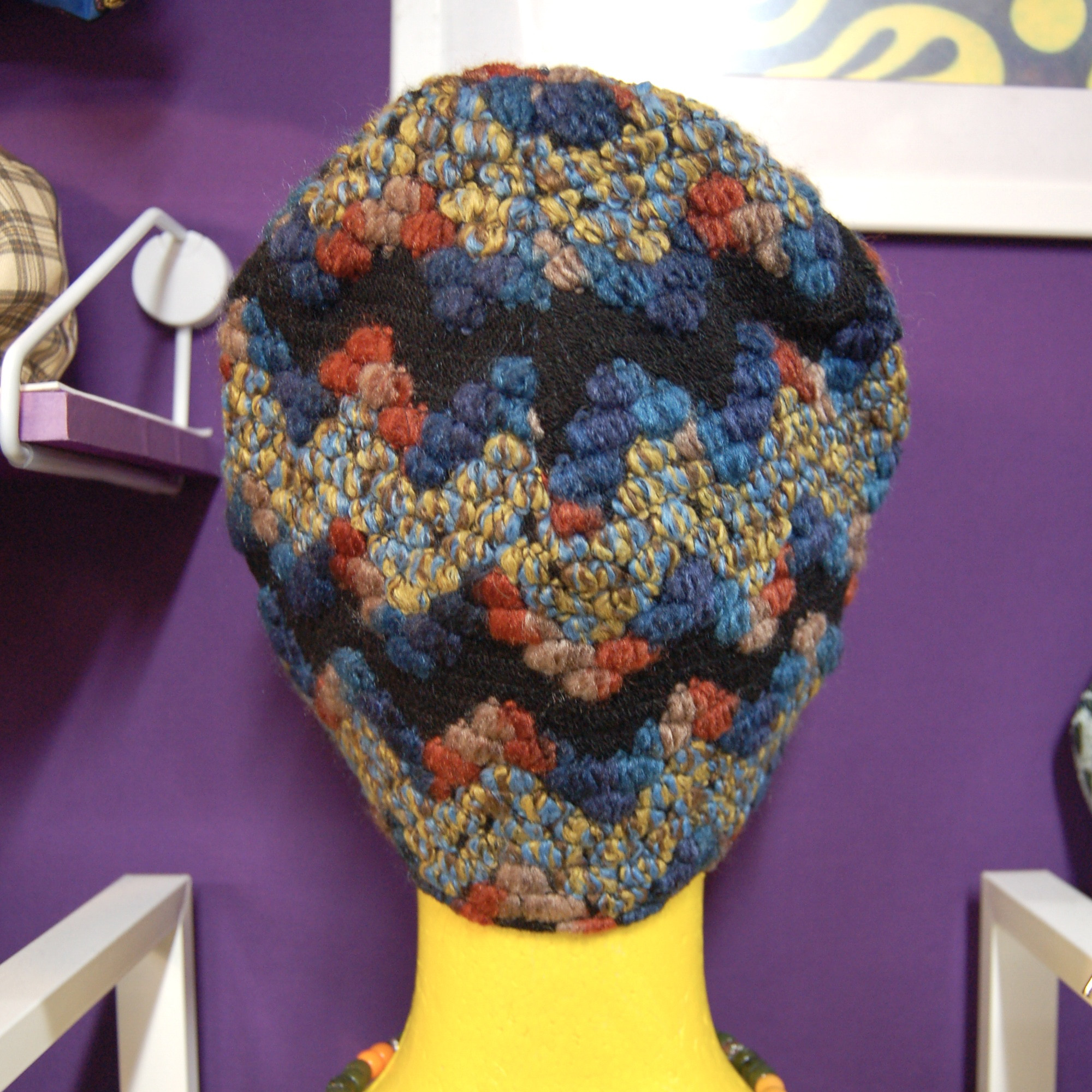 ジグザグジャガードニットキャップ:ブルー