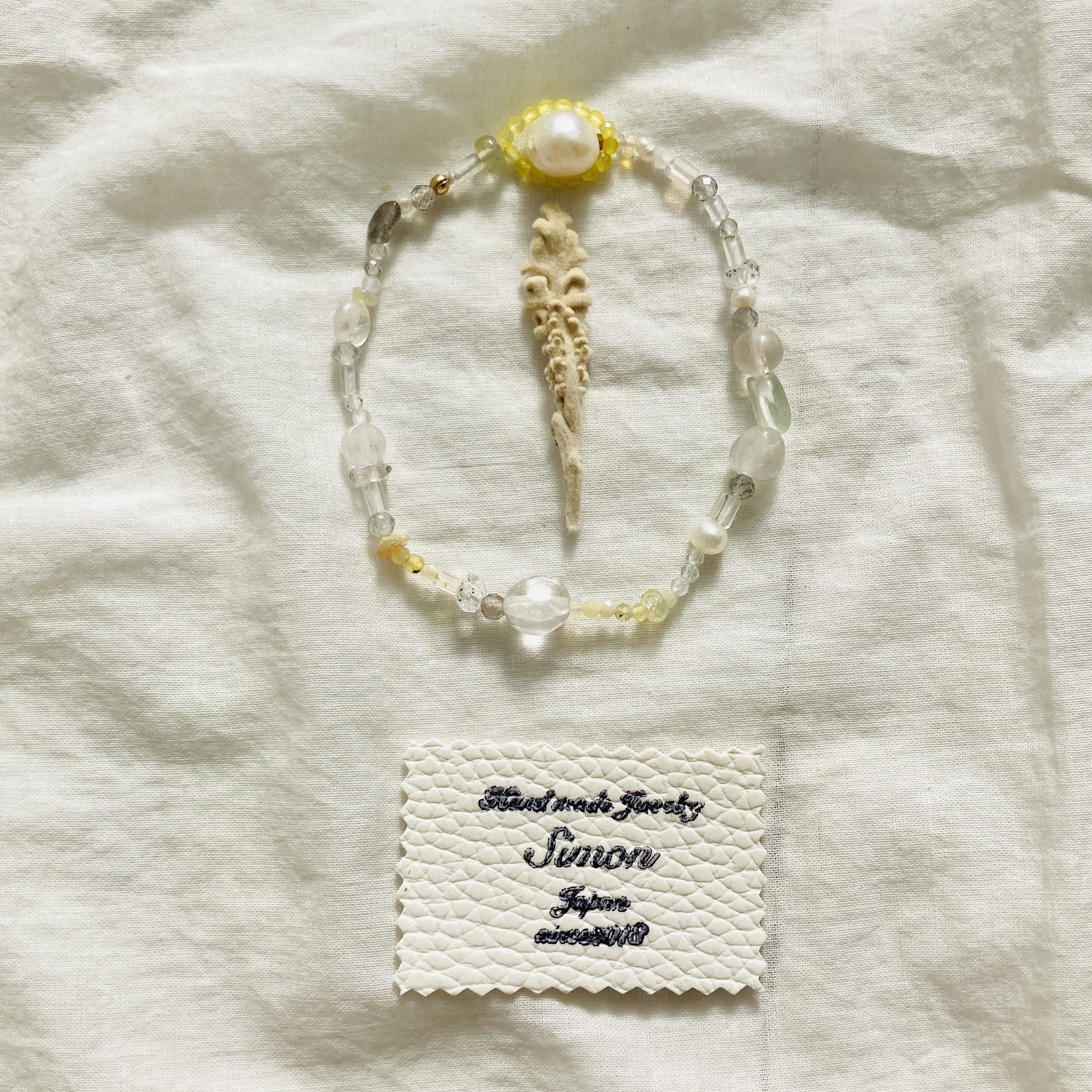 Narcissus　雪中花　ブレスレット＆ネックレストップ　１点もの