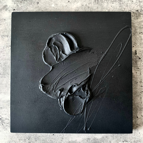 modern art  現代アート　all-black 約24×24㎝