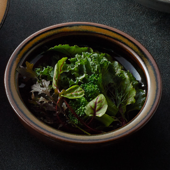 咖哩盤子勺子邊緣盤 Takatori ware Takatori ware Stew plate 15cm Takatori w 第4張的照片