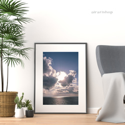 【送料無料】夕焼け前の海と空| 冬の東尋坊| 写真ポスター| 壁掛け|はがき&２Lサイズあり 2枚目の画像
