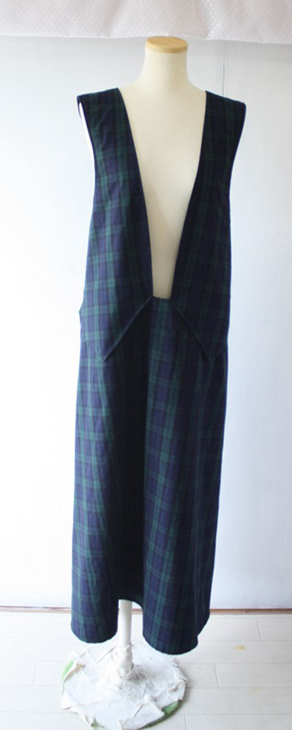 タータンチェックのベスト風ジャンパースカート 2枚目の画像