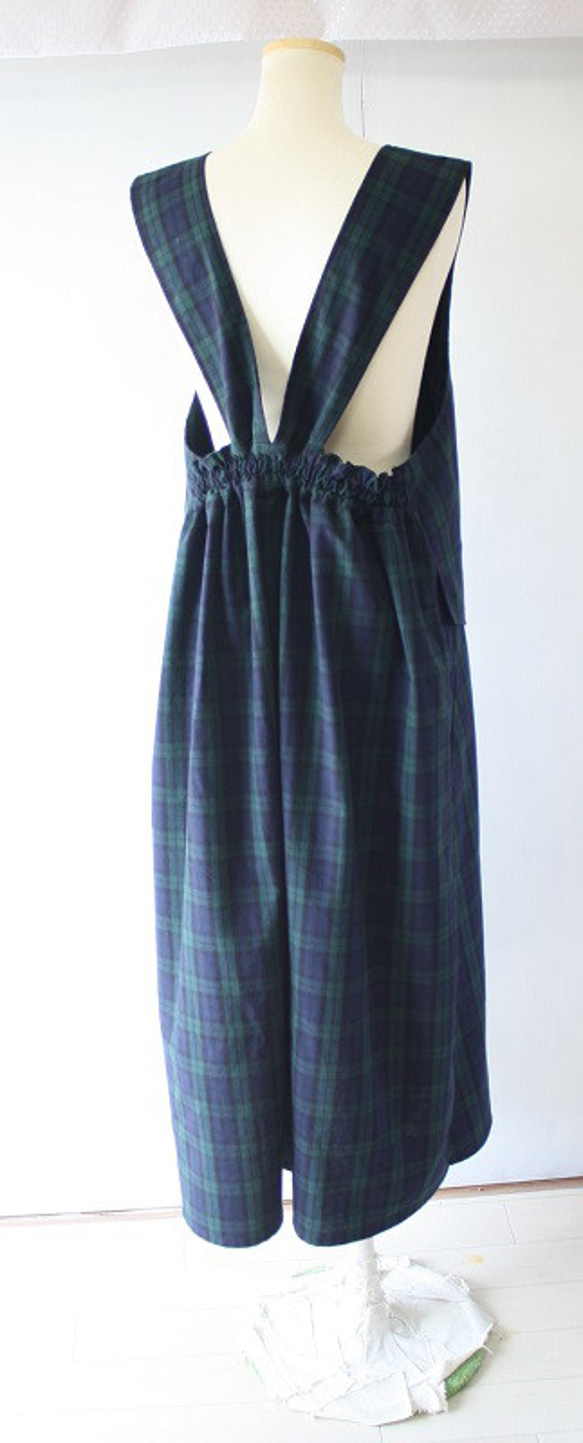 タータンチェックのベスト風ジャンパースカート 4枚目の画像
