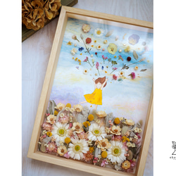 《special day gift》warter painting and colorful flowers frame 第1張的照片