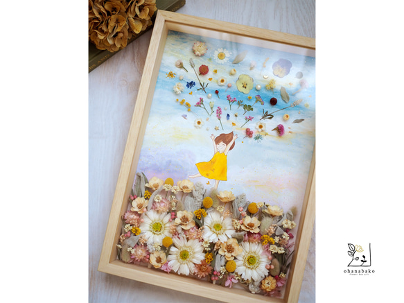 《special day gift》warter painting and colorful flowers frame 第1張的照片