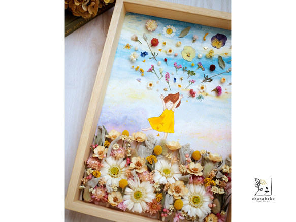 《special day gift》warter painting and colorful flowers frame 第5張的照片