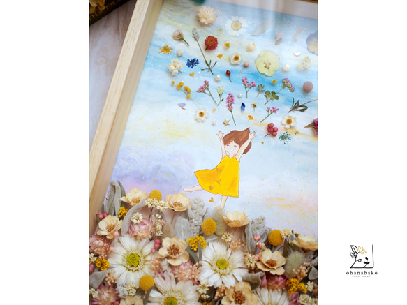 《special day gift》warter painting and colorful flowers frame 第2張的照片