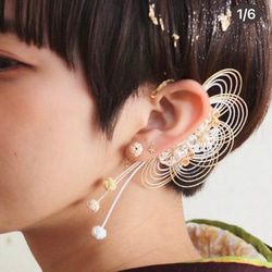 水引　耳飾り　イヤーフック　成人式　結婚式 3枚目の画像