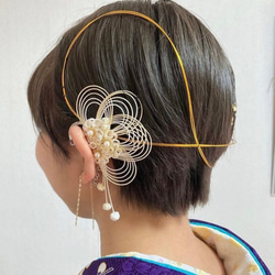 水引　耳飾り　イヤーフック　成人式　結婚式 2枚目の画像