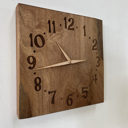 木の時計＜ウォールナット＞掛け時計wnc-1129　木製時計 3枚目の画像