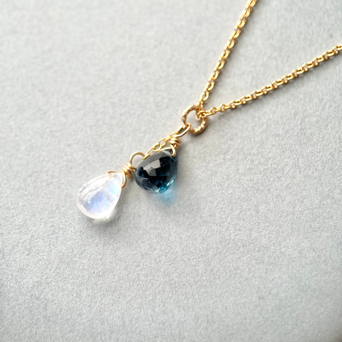 14kgfピンクトパーズのひと粒雫チャーム