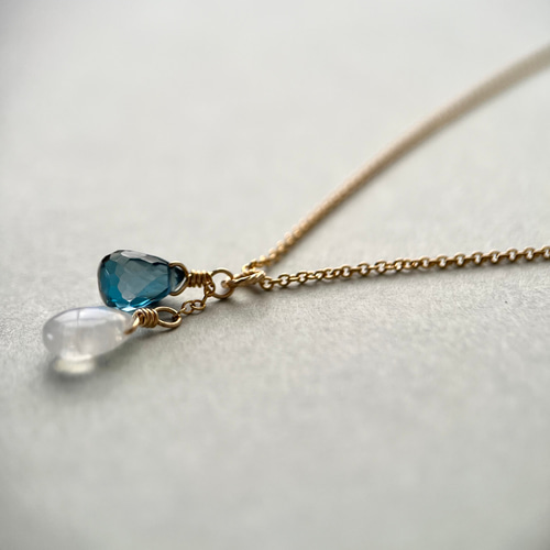 14kgf グリーンアメジストとレインボームーンストーンのチャーム 14kgf グリーンアメジストとレインボームーンストーンのチャーム