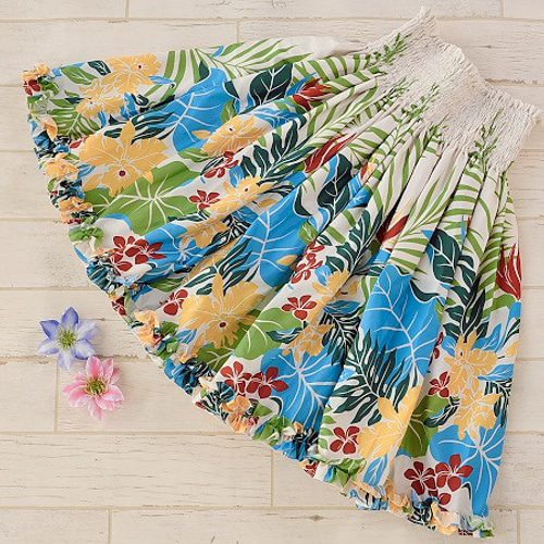 裾フリルが可愛い パウスカート フラダンス 太って見えない