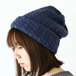 ケーブル柄ニット2Way帽子 3枚目の画像