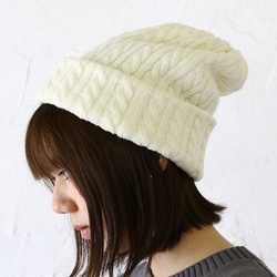 ケーブル柄ニット2Way帽子 6枚目の画像
