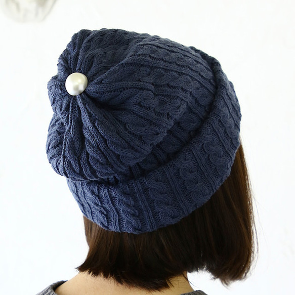 ケーブル柄ニット2Way帽子 9枚目の画像