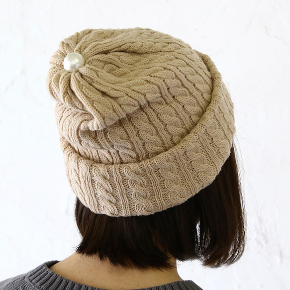 ケーブル柄ニット2Way帽子 11枚目の画像