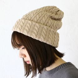 ケーブル柄ニット2Way帽子 5枚目の画像