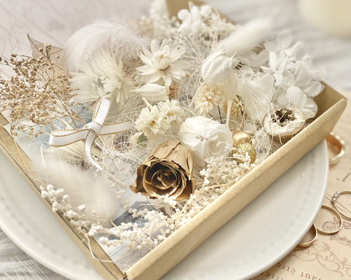 花材セット　ホワイト×ゴールド 送料無料】花材セット 花材詰め合わせ 花材 プリザーブドフラワー
