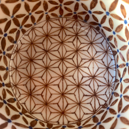 麻の葉六花カップ（青茶色） マグカップ 手作り陶器Rie 通販｜Creema 