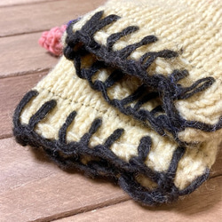 送料無料♪アニマルグローブ ミトン手袋 しか 鹿 トナカイ ウール手編み ネパール製 エスニック 防寒 6枚目の画像