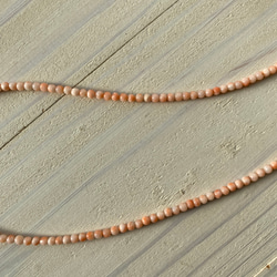 ファースト珊瑚に…ピンク色コーラル　華奢ネックレス　シルバーカラーアジャスター付 15枚目の画像