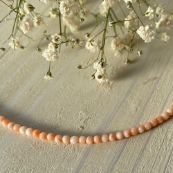 ファースト珊瑚に…ピンク色コーラル　華奢ネックレス　シルバーカラーアジャスター付 19枚目の画像