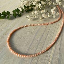 ファースト珊瑚に…ピンク色コーラル　華奢ネックレス　シルバーカラーアジャスター付 17枚目の画像