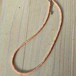 ファースト珊瑚に…ピンク色コーラル　華奢ネックレス　シルバーカラーアジャスター付 13枚目の画像