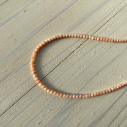 ファースト珊瑚に…ピンク色コーラル　華奢ネックレス　シルバーカラーアジャスター付 16枚目の画像