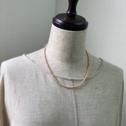 ファースト珊瑚に…ピンク色コーラル　華奢ネックレス　シルバーカラーアジャスター付 6枚目の画像