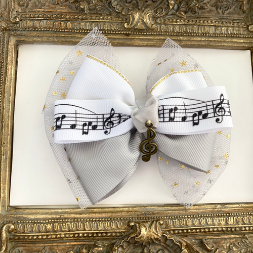 再販♡入園入学☆バッグに付けても♡ト音記号♡音符♡リボンクリップ
