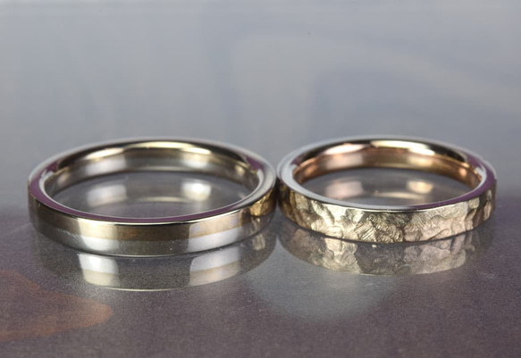 新作オリジナル結婚指輪｜「良く見ると二色」高度な手作業の冴えが生むフュージョンカラーマリッジ　 MG-144 2枚目の画像