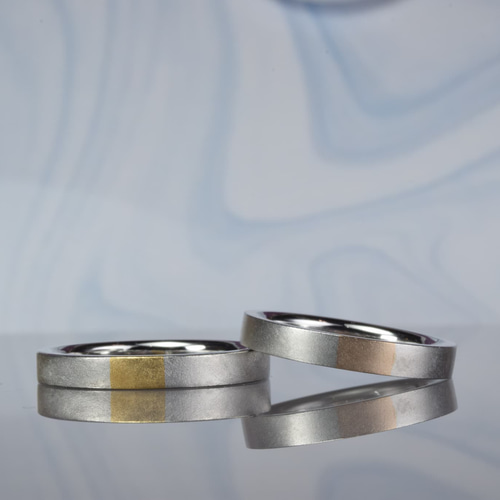 新作オリジナル結婚指輪｜ワンポイント異素材＜象嵌（ぞうがん）＞で色