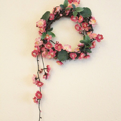 再販creema限定：可愛い桃色梅のリース＊ アートフラワー Grandma