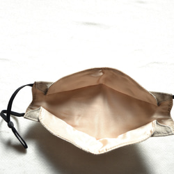 舟形　シルクマスク　生成りリネン　3D ダイヤモンド形状　国産シルク100％　立体的　大臣マスク　美肌　バイカラー 4枚目の画像