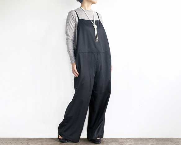 セミワイドサロペット（ブラック） 2枚目の画像