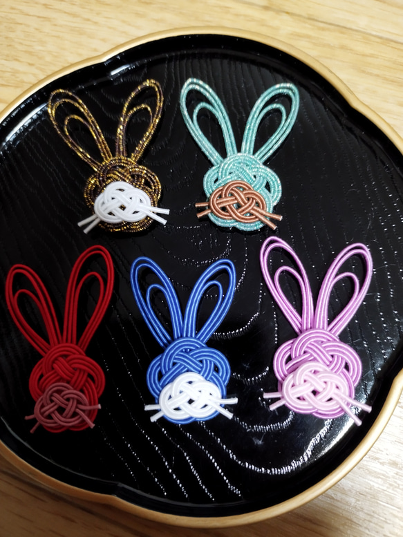 水引パーツうさぎさん12個