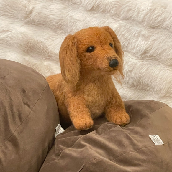 羊毛フェルト　犬　リアル　ダックスフント 