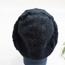 【育てて馴染む手編みニット】アラン編み　　ベレー　ニット帽子 8枚目の画像